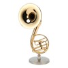 Miniature French Horn Model Brass Golden Stylish Exquisite Birthday Gift