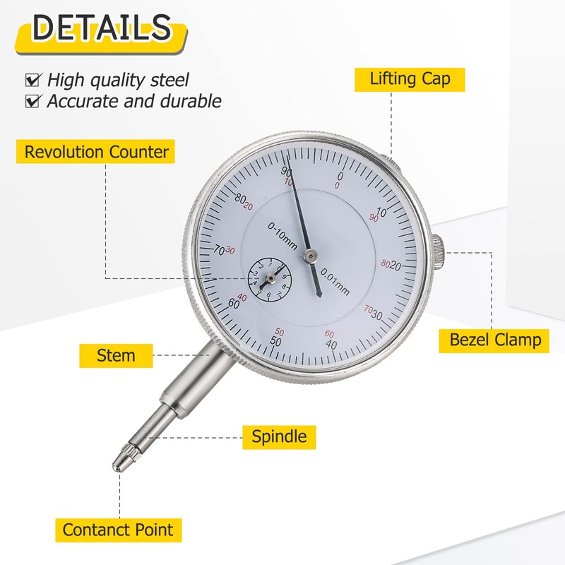 Acymner Dial Indicator with Magnetic Base Holder | 130lbs Magnetic