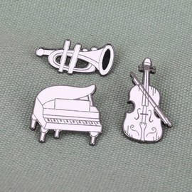 ARFUKA Pack of 6 Lapel Pin Cartoon Musical Instrument Brooches Set Brooch Pins Pin Gift for Men and Women Clothing Bags Jackets, Metal