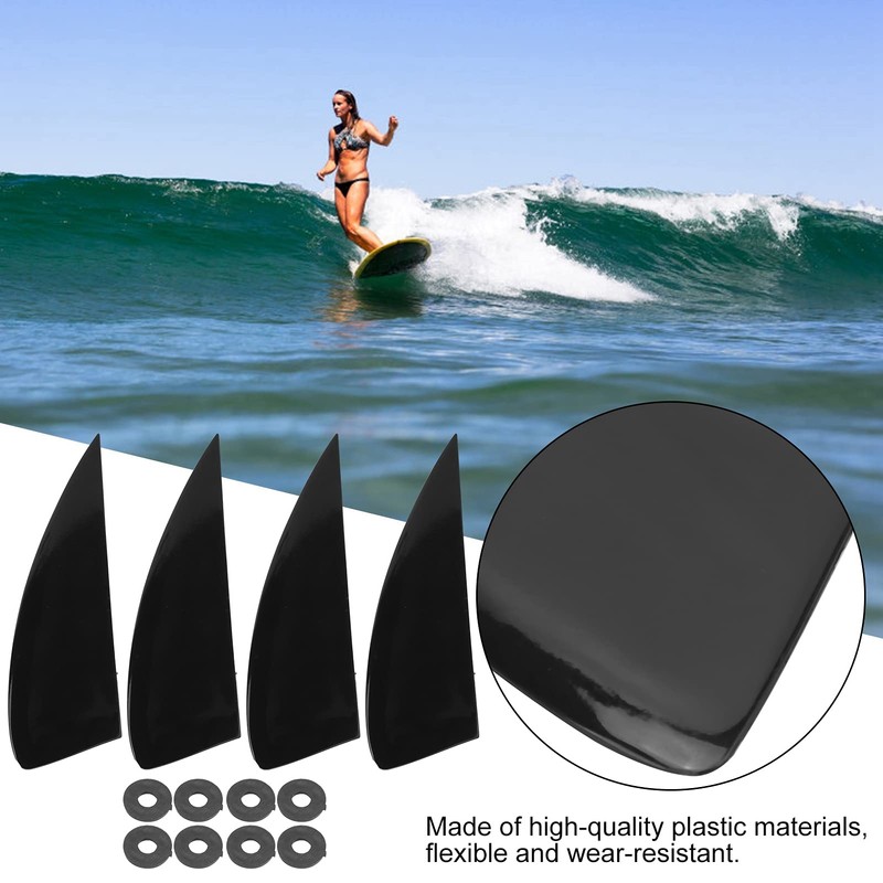 TOTITOM Surfing Watershed Fin, 4-Piece Surfboard Fin Set, Plastic Surf