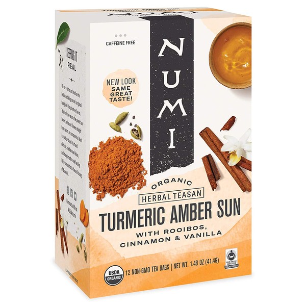 Numi Organic Tea Tumeric Amber Sun, 12 ct
