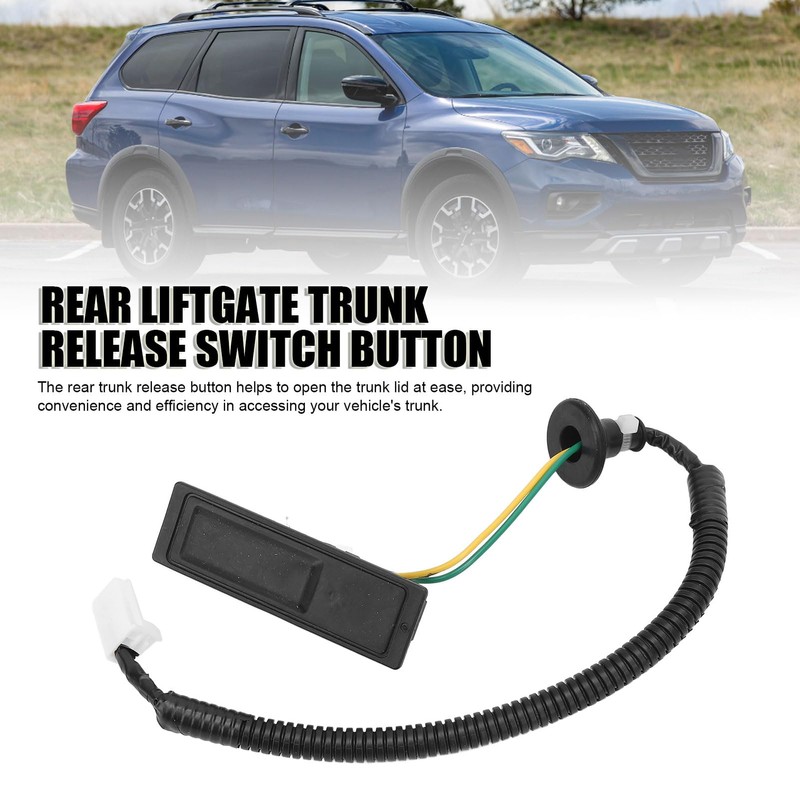 Jiawu Rear Liftgate Trunk Release Switch Button, Push-Button Actuator, Black,