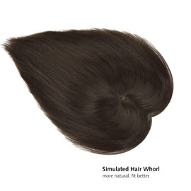 Yamel Hair Toppers for Women 3 Clips in Hair Pieces Topper Straight Leather Brown 8 Inches Short Synthetic Wiglets Hairpieces for Thinning Hair