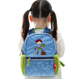Sigikid 24936 Rucksack klein Sammy Samoa Mädchen und Jungen Kinderrucksack empfohlen ab 2 Jahren blau/grün