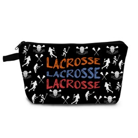 YULUENZE Lacrosse Player Present Lacrosse Makeup Bag Lacrosse Lover Sport Organizer Accessories Zipper Pouch Birthday Present for Lacrosse Teammates Coach Fans Women Friends