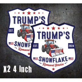 L1G 2 x 4 Inch Trump Snowflake Removal Sticker Decal Maga President USA JD ELON RFK