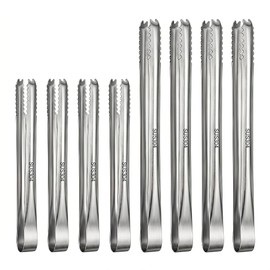 Small Serving Tongs Set of 8, Stainless Steel Tongs, 6 & 7 Inch