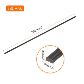 sourcing map 50pcs 13 Inch Plastic Welding Rods ABS Welding Strips Welder Rods for Plastic Welder, Car Bumper, Kayak Repair, Black