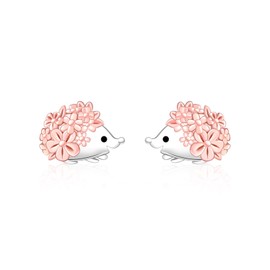 Hedgehog Stud Earrings for Women - 925 Sterling Silver Cute Hedgehog Jewelry for Annimal Lovers Hedgehogs Birthday Gifts Hedgehogs Accessories Animal Stud Earring for Daughter