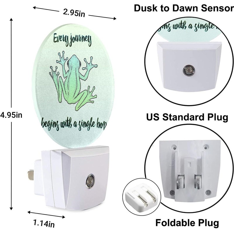 Uanvaha Funny Frog Night Light Every Journey Begins with a