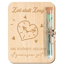 Zeit statt Zeug Gutschein Karte Geldgeschenke Verpackung Geldverpackung Wunscherfüller Geschenke aus Holz für Weihnachten Geburtstag Hochzeit Valentinstag Reisen