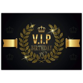 A4 XXL 75th Birthday Card VIP 75th Birthday with Envelope – Elegant Birthday Card for 75th Birthday for Wife Man from BREITENWERK