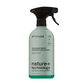 ATTITUDE All-Purpose Cleaner Spray, Natural Origin Ingredients, EWG Verified, Ammonia-Free, Removes Fingerprints, Dust and Dirt, Streak-Less, Lavender & Rosemary, 26 Fl Oz