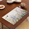 Wildflowers Placemats Set of 6,Flower Herbs Butterfly Spring Washable Linen