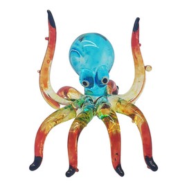 VIE Naturals Hand Blown Glass Sculpture, Octopus