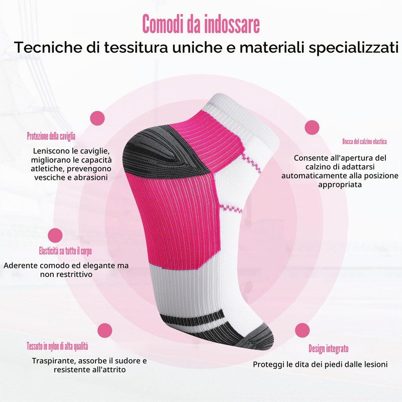 Zssxysm 3 Paia Calze Compressione Graduata Donna e Uomo, Calze