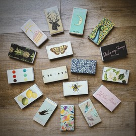 HomArt Matchbox Designs of Your Choice (4 Unique Box Designs with 4" Matches, Striking Stickers by Thankful Greetings) Decorative & Festive for Home Decor, Gifts, Accessories Long Safety Matches