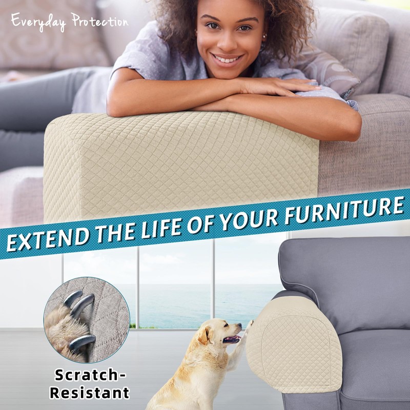 Roytub Couch Arm Covers, Breathable Armrest Cover for Sofa, Armchair,