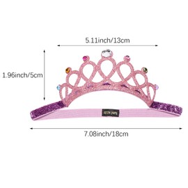 6 Pcs Crown Princess, Sparkling Crown Headband, for Kids Princess tiara Elastic Hair Band, Crown Headbands, Princess Hair Accessories