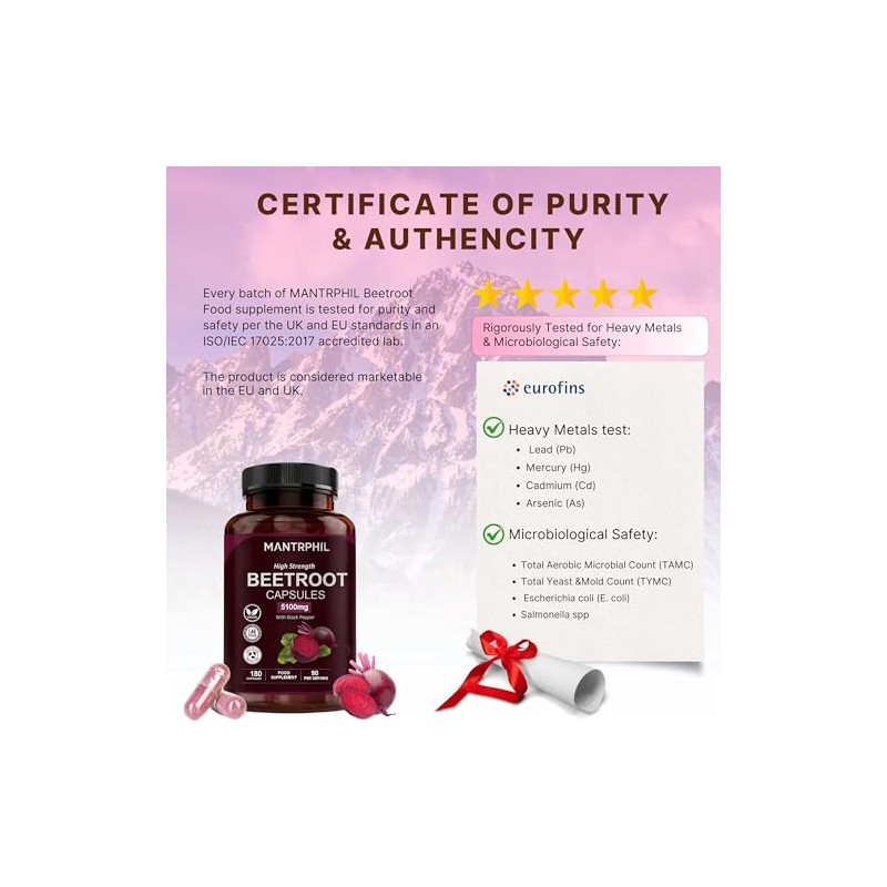 Beetroot Capsules 5100mg – High Strength Beetroot Supplement with Black
