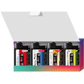 DJEEP Pocket Lighters, Limited Edition Mixtape Collection, Textured Unique Lighters, 4 Count Pack of Disposable Lighters