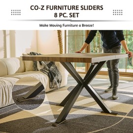 CO-Z Large Furniture Sliders - 8 Pack, 2 1/2" x 9" Rectangle Reusable Furniture Sliders for Carpet, Heavy-Duty Furniture Gliders Movers for Hardwood Floors, Plastic Moving Pads for Heavy Furniture