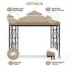 Morikoro 119''x119'' Canopy Replacement Top Double Tiered Gazebo Cover for