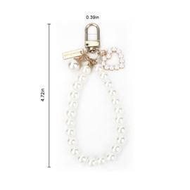Pearl Keychain,Love Pearl Keychian,Car Keychain, Wristlet Keychain,Bag Charms,Keychain Accessories for Christmas, Birthdays, Valentine's, Mother's Day, or Gifts for Wife, Girlfriend, or Friends