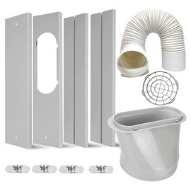 LEZIFU Portable AC Kit – Adjustable Window Cushion & 59" Hose for All Window Types