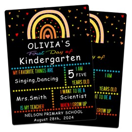 Fsaoor First and Last Day of School Chalkboard for Kids Boys Girls 9"x12" Double-Sided Back to School Board 1st Day of School Sign Back to School Gifts Supplies for Kindergarten Preschool Pre-K