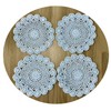 4 PCS Blue 8 Inch Round 100% HANDMADE Crochet Lace