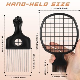 Metal Hair Pick for Afro and Curly Hair,6 Pcs Metal Twist Comb Afro Curl Hair Pick Comb 4 Set Weave Comb 2 Pick Hair Twister Tool for Black Men Women Style Brush Racket Home Salon