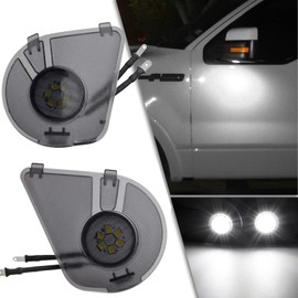 Xotic Tech 2Pcs Smoked Lens Side Mirror Puddle Light LED Lamps OE Replacement,Compatible with Dodge RAM 1500 2500 3500 2010-2018,RAM 4500 5500 2011-2018(6-SMD White)