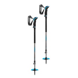 LEKI Guide Lite 2 Aluminum Adjustable Lightweight Ski Poles for Backcountry Skiing & Snowboarding - Silvergrey-Petrol-Black - 110-145 cm