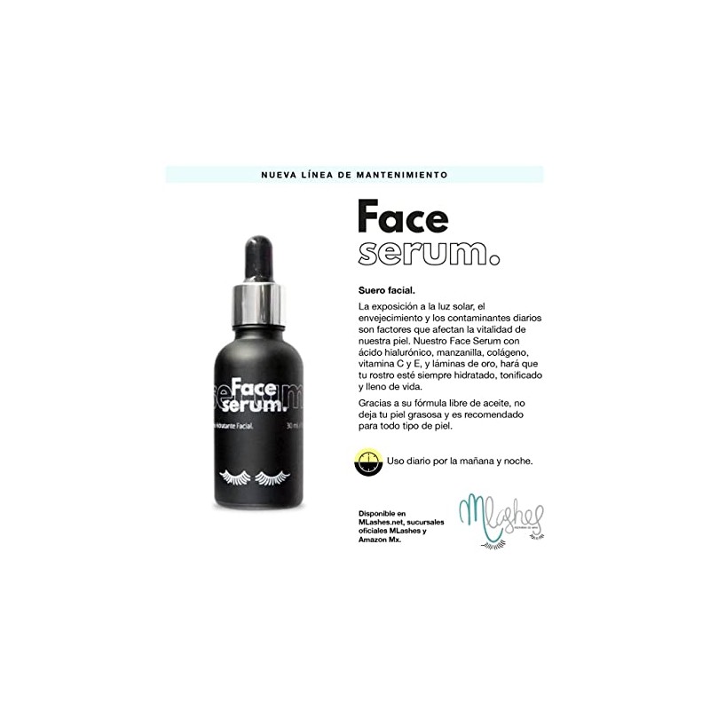 Face Serum MLashes con Ácido Hialurónico + Colágeno + Vitamina