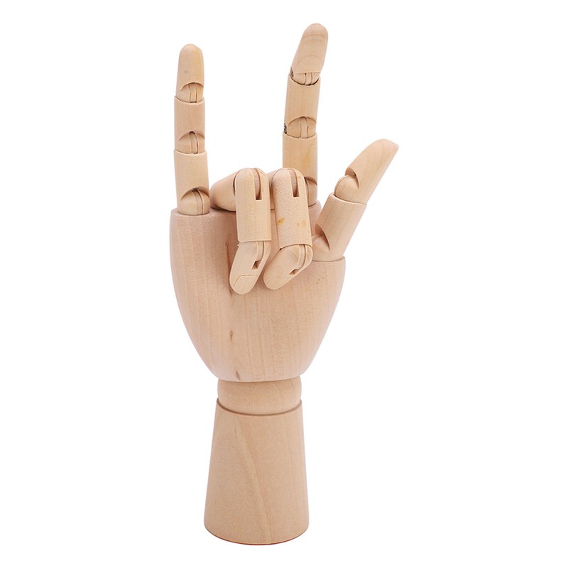 Wood Mannequin Hand Flexible Joints Fingers Drawing Mannequin Hand for