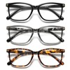 Kafirlo 3 Pack Square Reading Glasses for Men and Women,