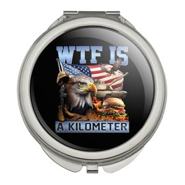GRAPHICS & MORE America WTF is a Kilometer Compact Travel Purse Handbag Makeup Mirror