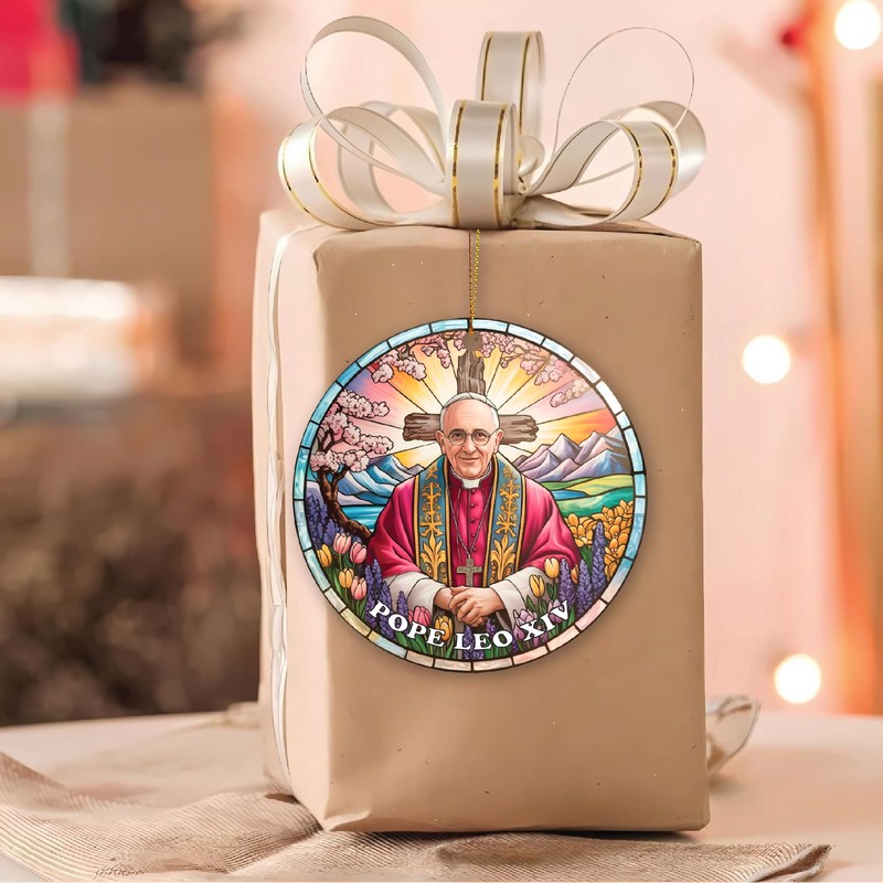 Pope Leo XIV Inauguration Acrylic Ornament, 3-Inch, 3mm, Catholic Faith