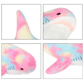 MUPI Shark Plush 11” Shark Stuffed Animal Shark Pillow Stuffed Shark Shark Toy Shark Ocean Stuffed Animal Big Plush Large Stuffed Shark Shark Doll Sea Animal（Rainbow）