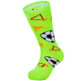 American Trends Kids Soccer Socks Youth Boys Girls Toddler Soccer Socks Funny Crazy Silly Socks Cute Fun Socks 4-6 Years Neon Green
