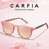 CARFIA Pink Mirrored Keyhole Retro Polarized Sunglasses for Women Small