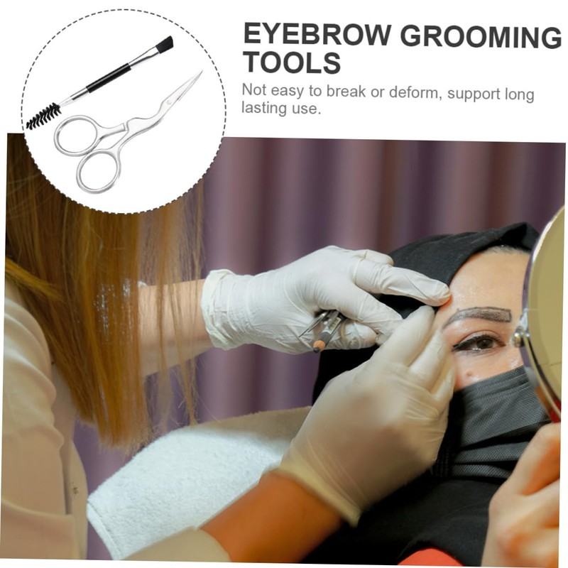 Ipetboom 2sets Essential Eyebrow Tools Comb Brush Set Scissor Kit