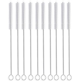 Straw Cleaner Brush Set, 10 Pieces 10 Inch Stainless Steel Handle Straw Brush Set, Extra Long Straw Brush for Tumbler, Sippy Cup, Water Bottle and Tubes (10inch)