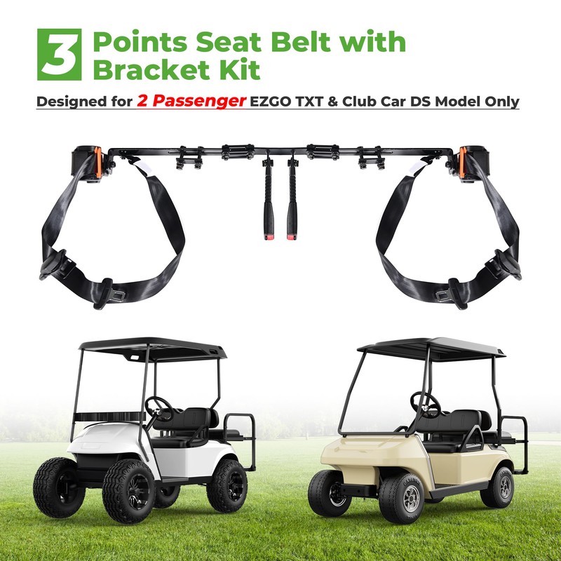10L0L 3 Point Golf Cart Seat Belt Bracket Kit for
