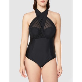 Curvy Kate Junior's Standard Wrapsody Bandeau Swimsuit, Black, 38DD