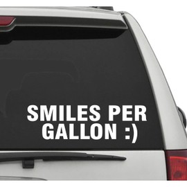 Smiles PER Gallon Vehicle Decal CAR Truck Window Bumper Sticker Racing Drift Boost Low Euro Illest JDM KDM Funny Slammed