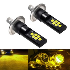 SOCAL-LED LIGHTING - 2 bombillas LED H1 antiniebla para Powersports Advanced 3030 SMD brillante y colorida lámpara DRL, color amarillo dorado