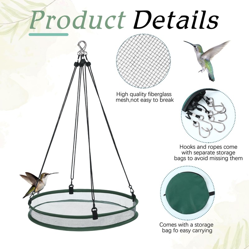 FoldTier 1 Pieces Universal Wild Bird Seed Catcher Hanging Hoop