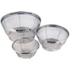 Yoshikawa SH6999 Mizulead II Colander, 3-piece Set, Silver, 5.9, 7.5,